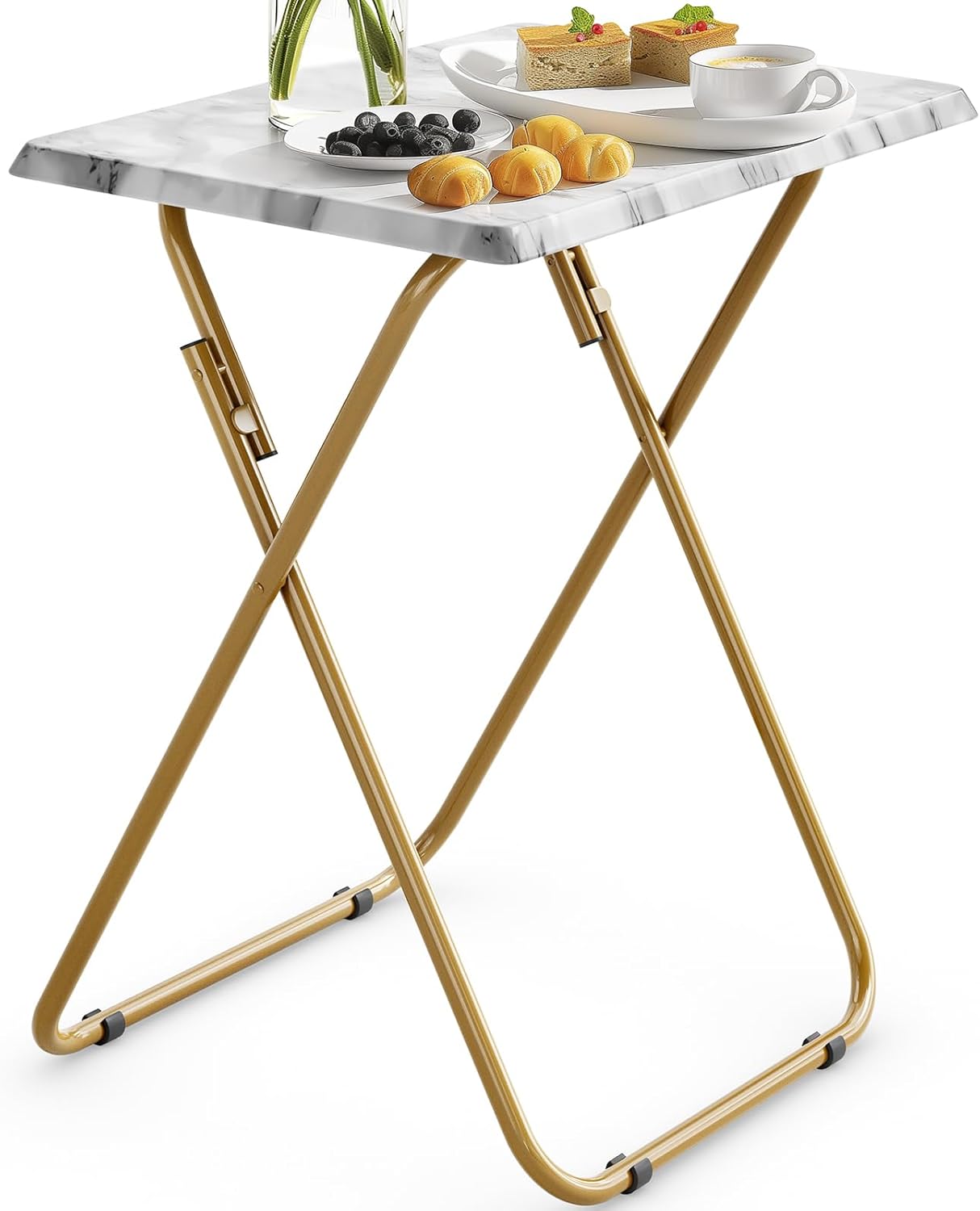 HUANUO Folding TV Tray with No Assembly Required, Black