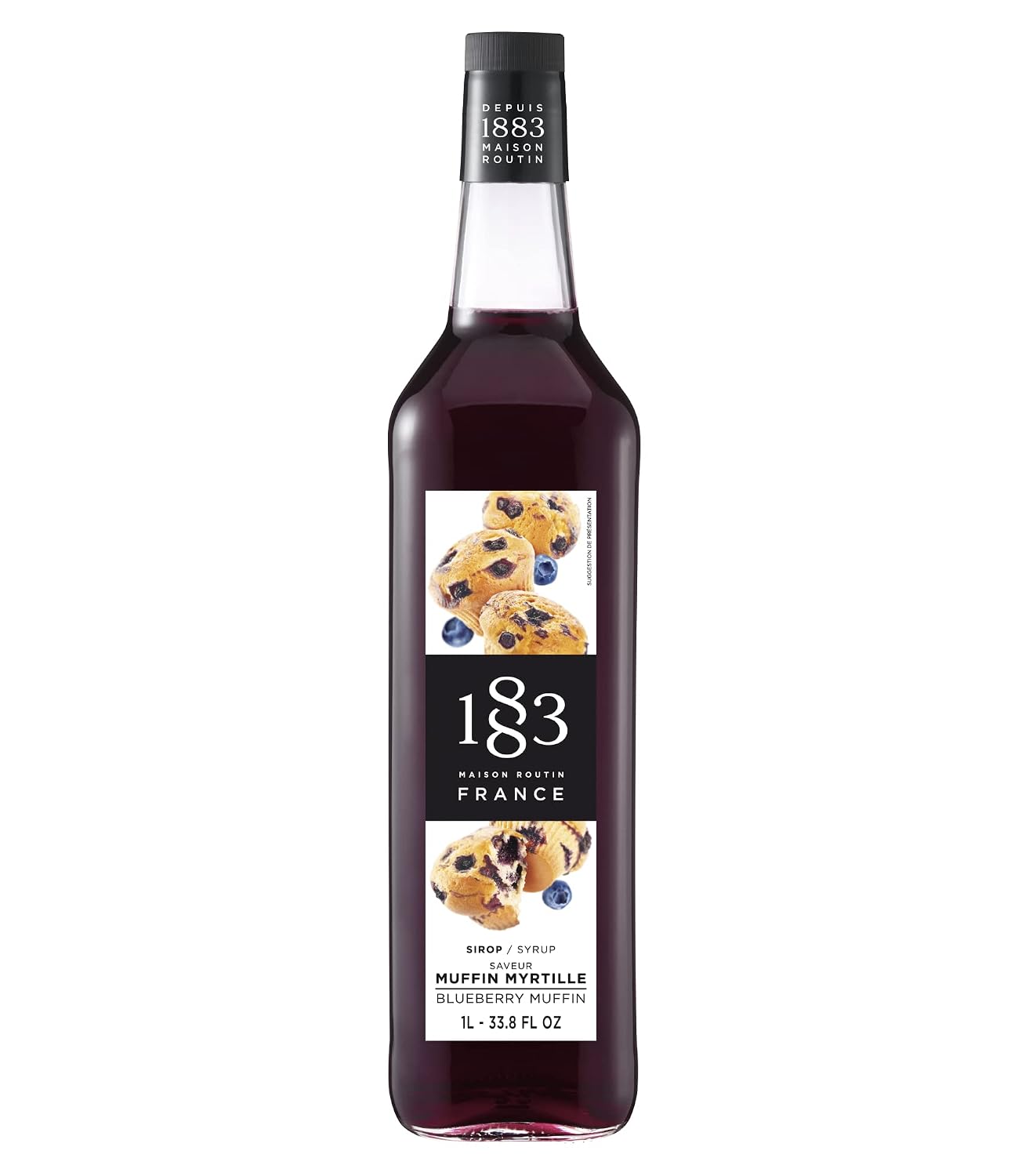 1883 Maple Syrup for Drinks, Made in France, 1 Liter Glass Bottle