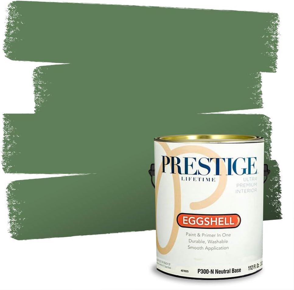 PRESTIGE Paints Exterior Paint and Primer In One, 1-Gallon, Semi-Gloss, Comparable Match of Sherwin Williams* Shamrock*