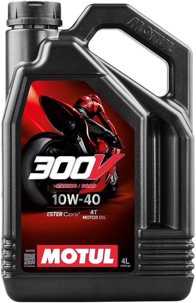 Motul 300V Factory Line Road Racing 10W40 4T Synthetic Racing Motor Oil with ESTER Core® Technology for Maximum Power and Protection 4L (10W40, 4L)