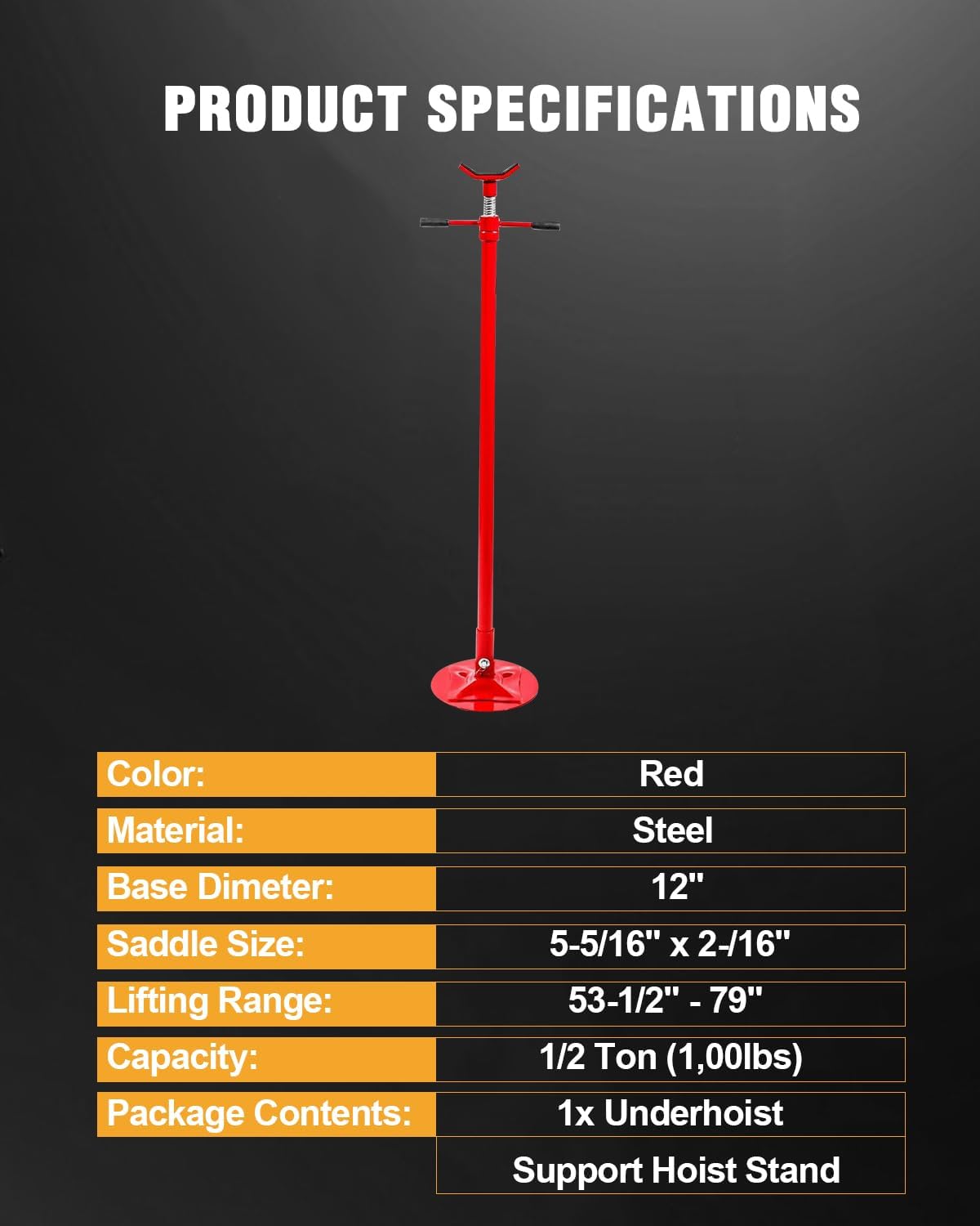 OCPTY 1/2 Ton Underhoist Support Stand with Adjustable Height