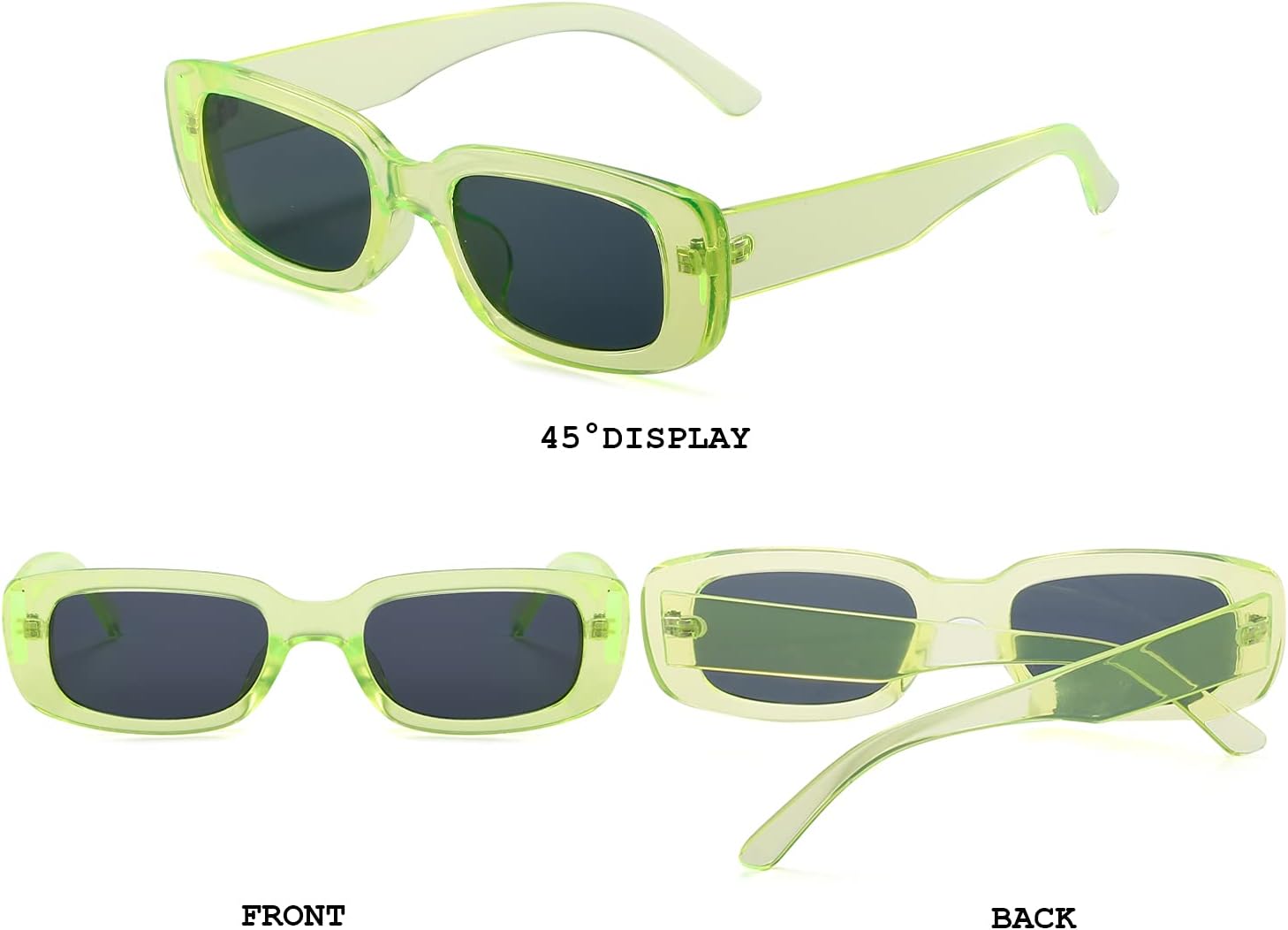 BUTABY Rectangle Sunglasses for Women Retro Driving Glasses 90’s Vintage Fashion Narrow Square Frame UV400 Protection