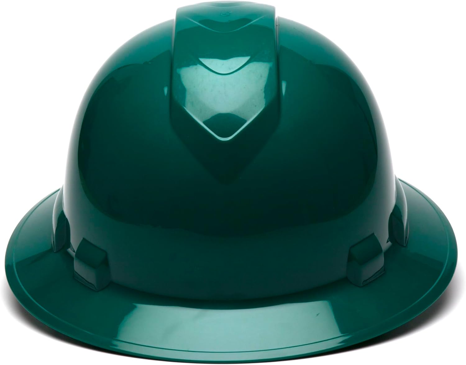 Pyramex Ridgeline Full Brim Hard Hat 4 Point Ratchet White | Full-brim sun & rain protection, HDPE shell, Ratchet suspension, Construction & utility, ANSI Z89.1 Type I Class C/G/E