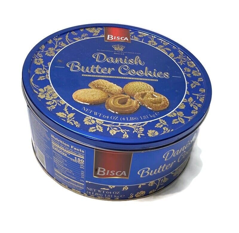 Bisca Danish Butter Cookies 64 oz (1 Tin)