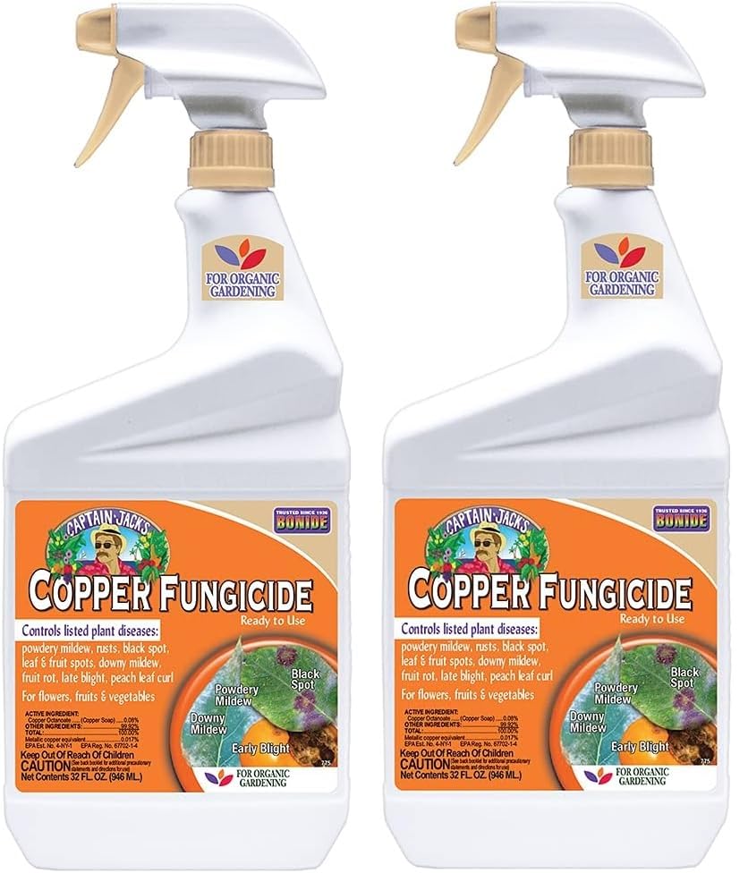 Bonide Captain Jack's Copper Fungicide, 32 oz Ready-to-Use Spray for Organic Gardening, Controls Common Diseases | For Organic Gardening, Controls Common Diseases on Plants