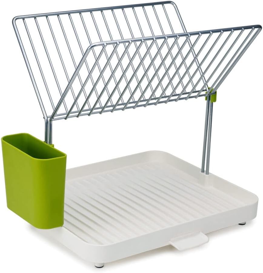 Joseph Joseph Y-rack Dish Rack and Drainboard Set with Cutlery Organizer Drainer Drying Tray Large for Kitchen, White
