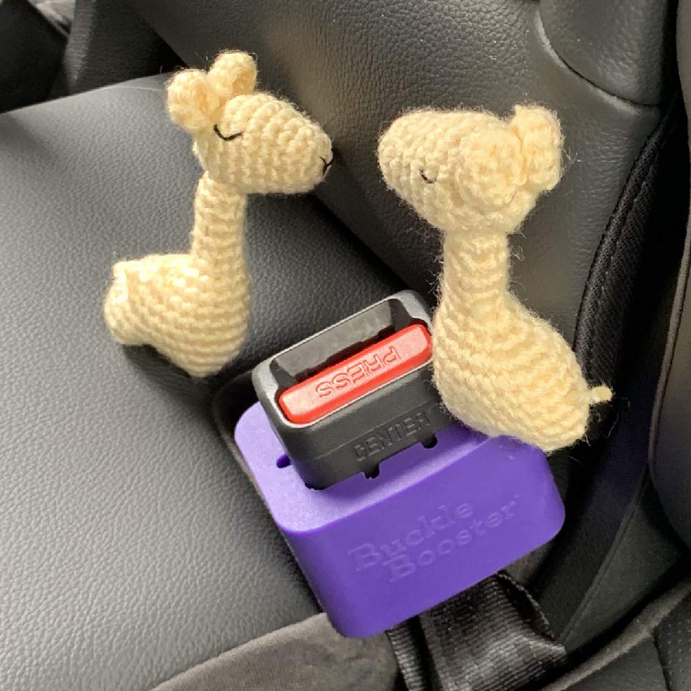 2-PACK NEW Silicone Seat Belt Buckle Booster (BPA Free) - Raises Rear Seat Belts For Easy Access - Stop Fishing for Buried Back Seat Belts - Makes