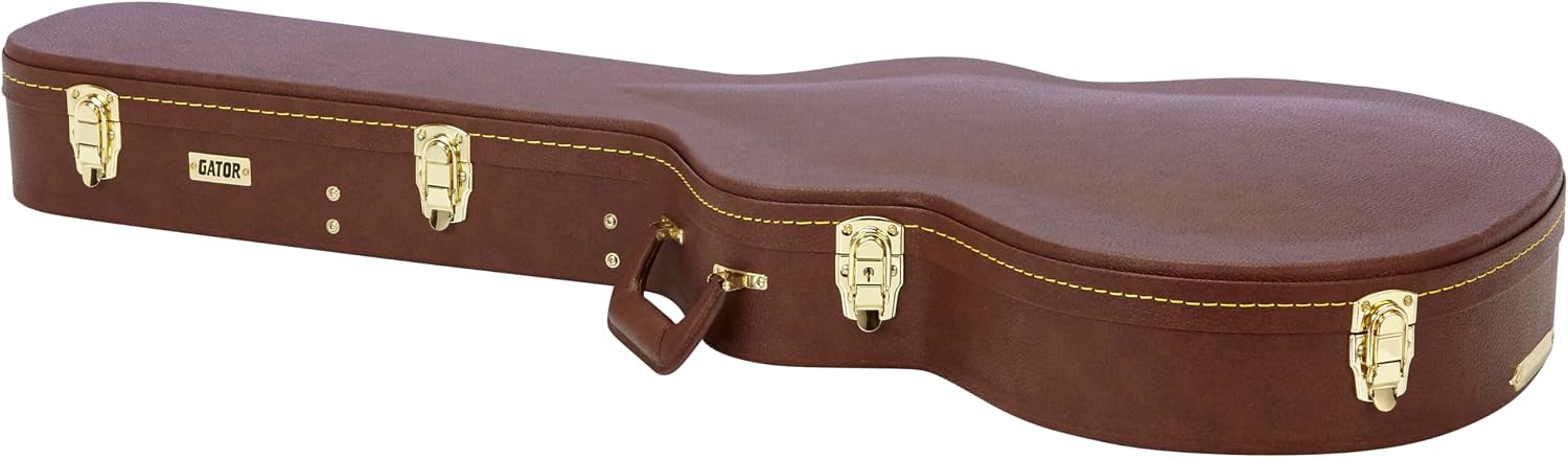 Gator Cases Deluxe Wood Case for SG Electric Guitars; Brown Exterior (GW-SG-BROWN)