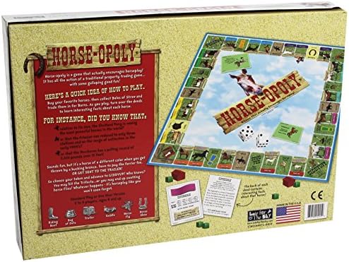 Late for the Sky Horse-Opoly Board Game for Families & Kids, Property Trading Strategy, 2-6 Players, Ages 8+, Educational Horse Breeds