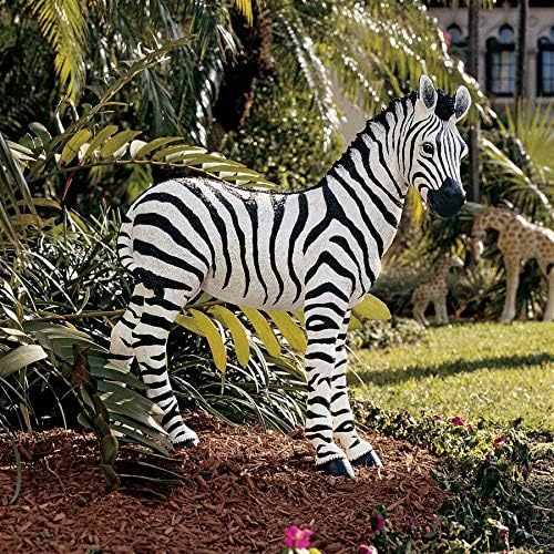 Design Toscano Zora the Zebra Outdoor Garden Statue, 22 Inch, Polyresin, Full Color