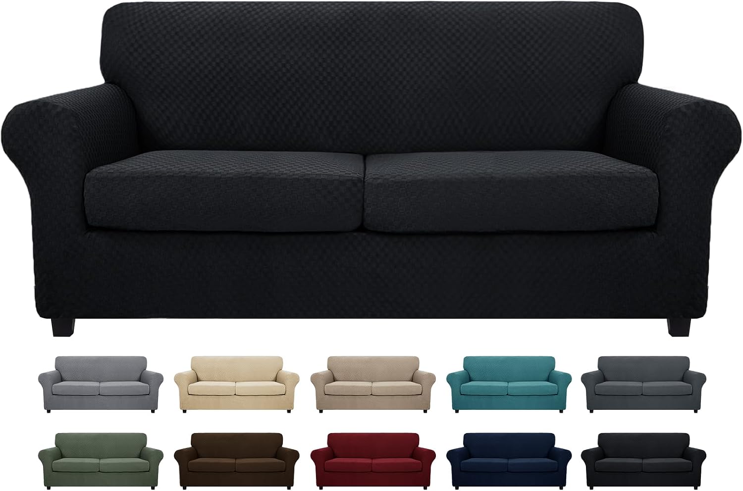 MAXIJIN Latest Recliner Slipcovers for Living Room 4 Pieces Stretch Jacquard Recliner Chair Cover Soft Fitted Recliner Protector with Elastic Bottom