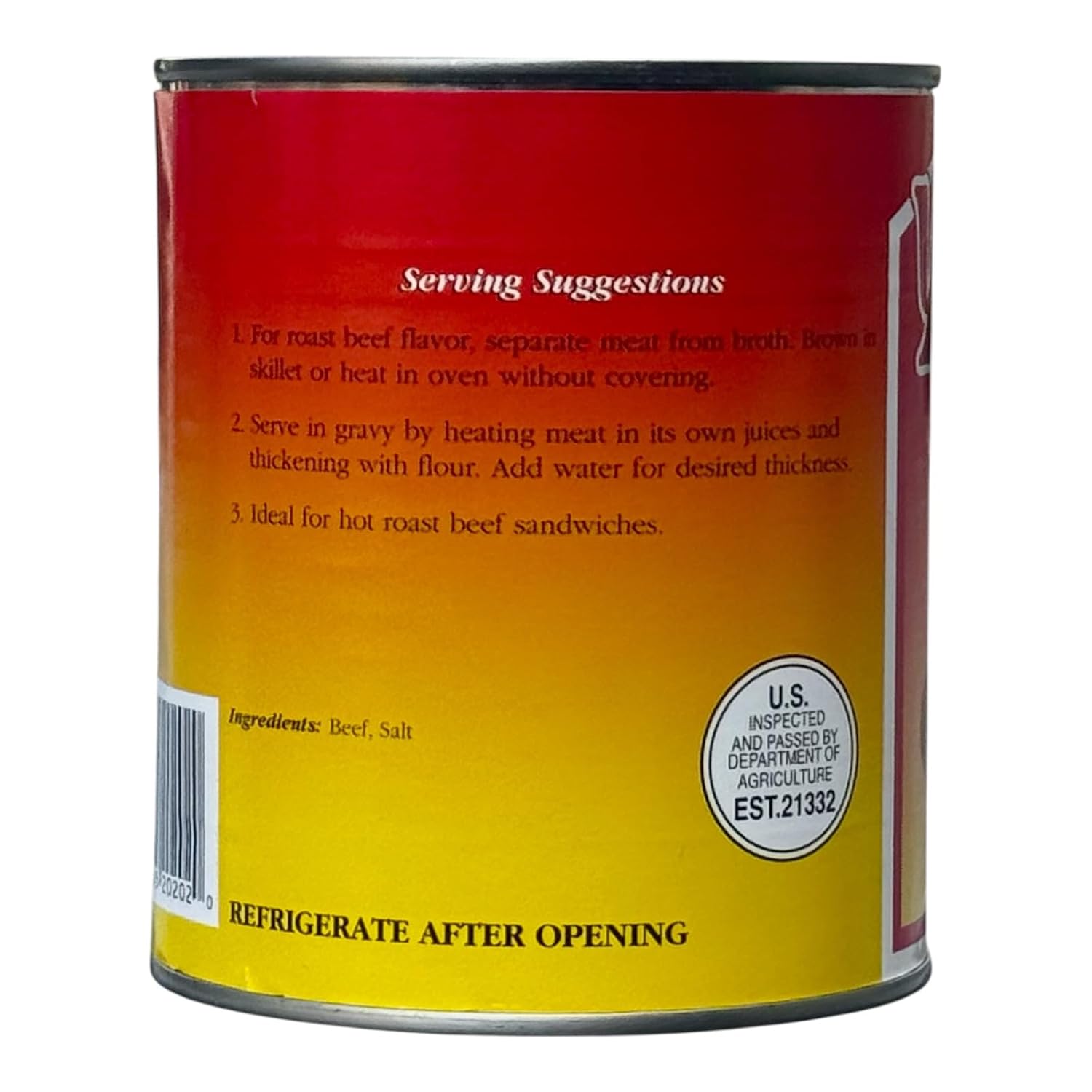 Yoder's Canned Premium Boneless Beef Chunks, 28 Oz(1 lb.12 Oz,1 can)
