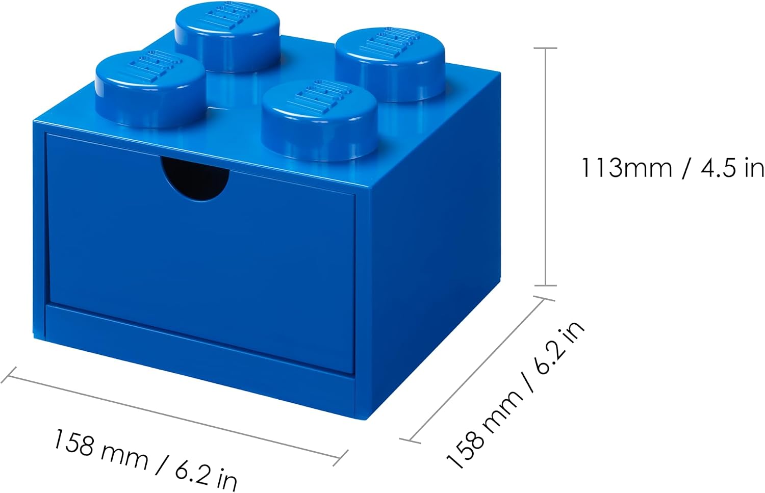 LEGO Stackable Desk Drawer RED with 8 Knobs - Plastic Storage Box for LEGO, Toys, Desk Drawers, Office Supplies, and Stackable Storage, Home Decoration