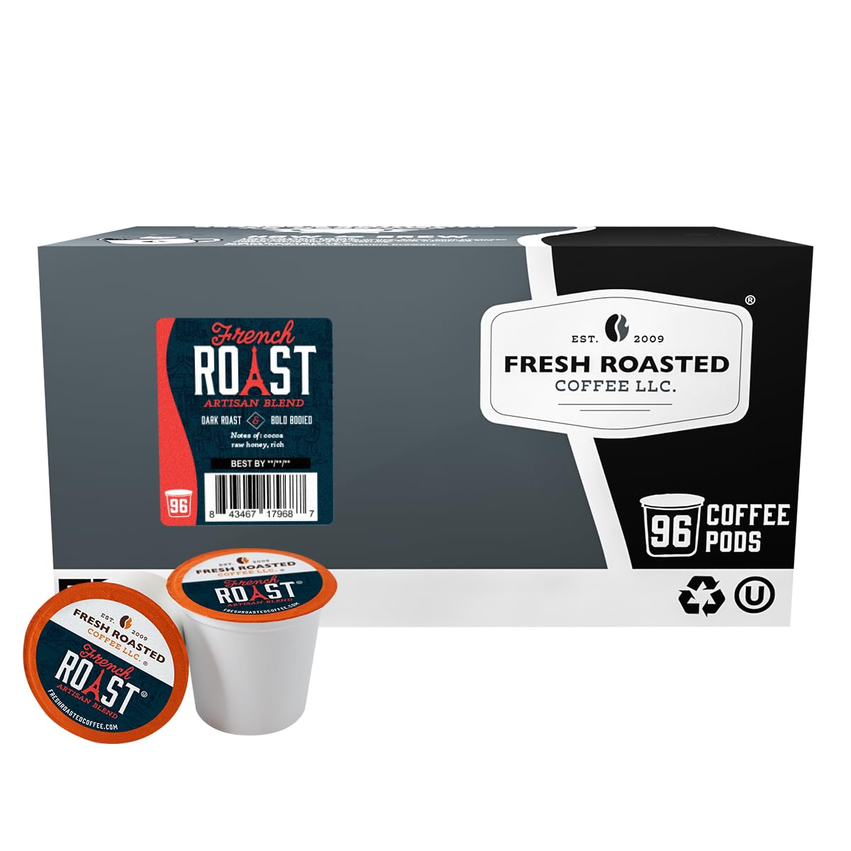 Fresh Roasted Coffee, Organic Colombian K-Cup Pods for Keurig Brewers, Medium Roast, USDA Organic, Kosher, 24 Count (Pack of 3)