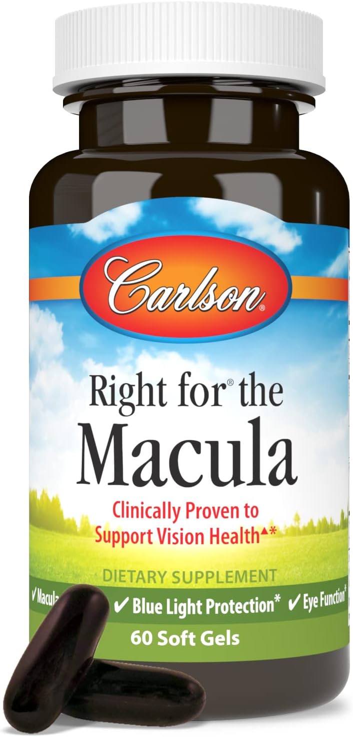 Carlson Right for The Macula, Made with Lutemax 2020, 60 Softgels | Clinically Proven to Support Vision Health, Macular Health, Blue Light Protection