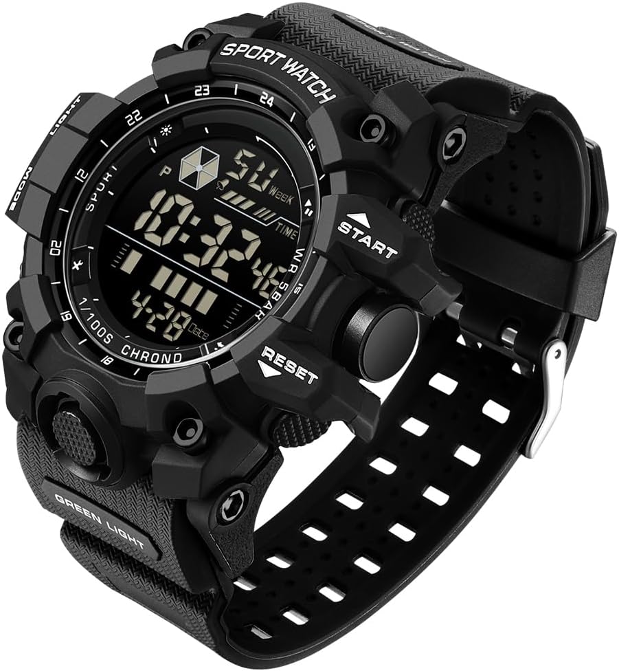 FANMIS Men's Digital Sport Watch Military LED Alarm Waterproof Quartz Watch | Tactical Outdoor Sport Watch Multi Function Led Display Alarm Stopwatch Date Quartz Rugged Style Daily Water Resistance