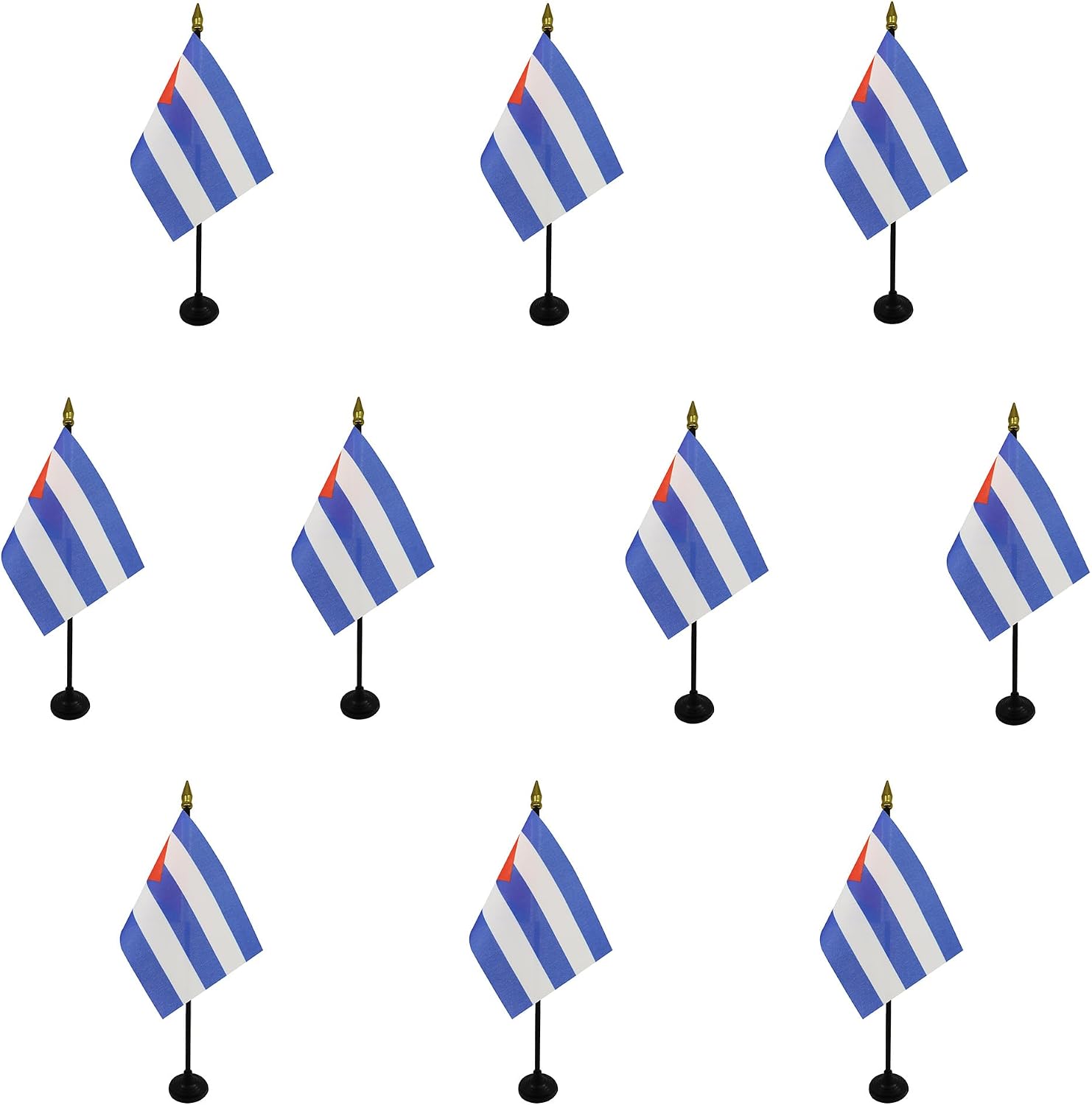 AZ FLAG Nicaragua Table Flag 4x6 in 100D Polyester Plastic Base | Indoor use Nicaraguan 15x10 cm desk flag stitched finish with reinforced edges with plastic pole and gold finial