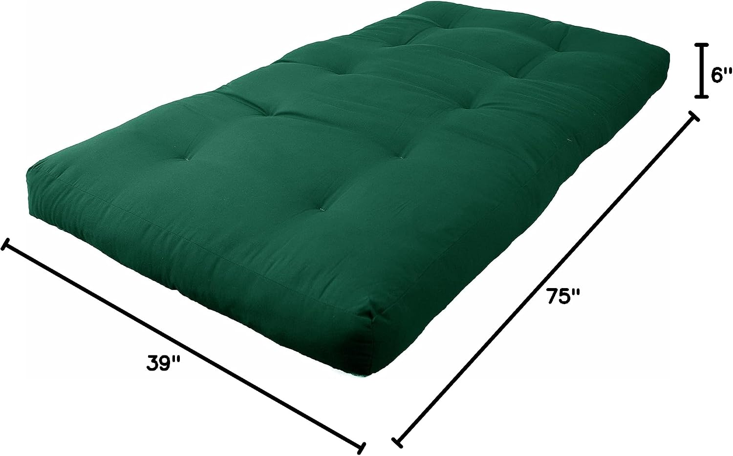Blazing Needles Renewal 6" Twill Futon Mattress, Queen, Sage