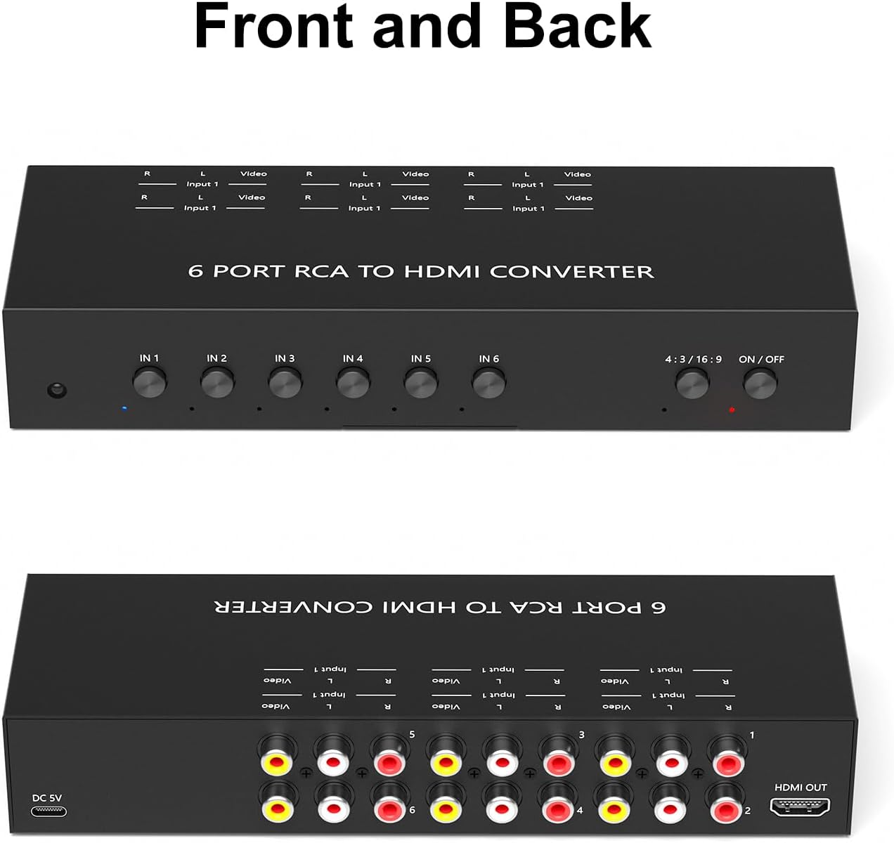 4Port AV to HDMI Converter, 4Port AV to HDMI Switcher with IR Remote