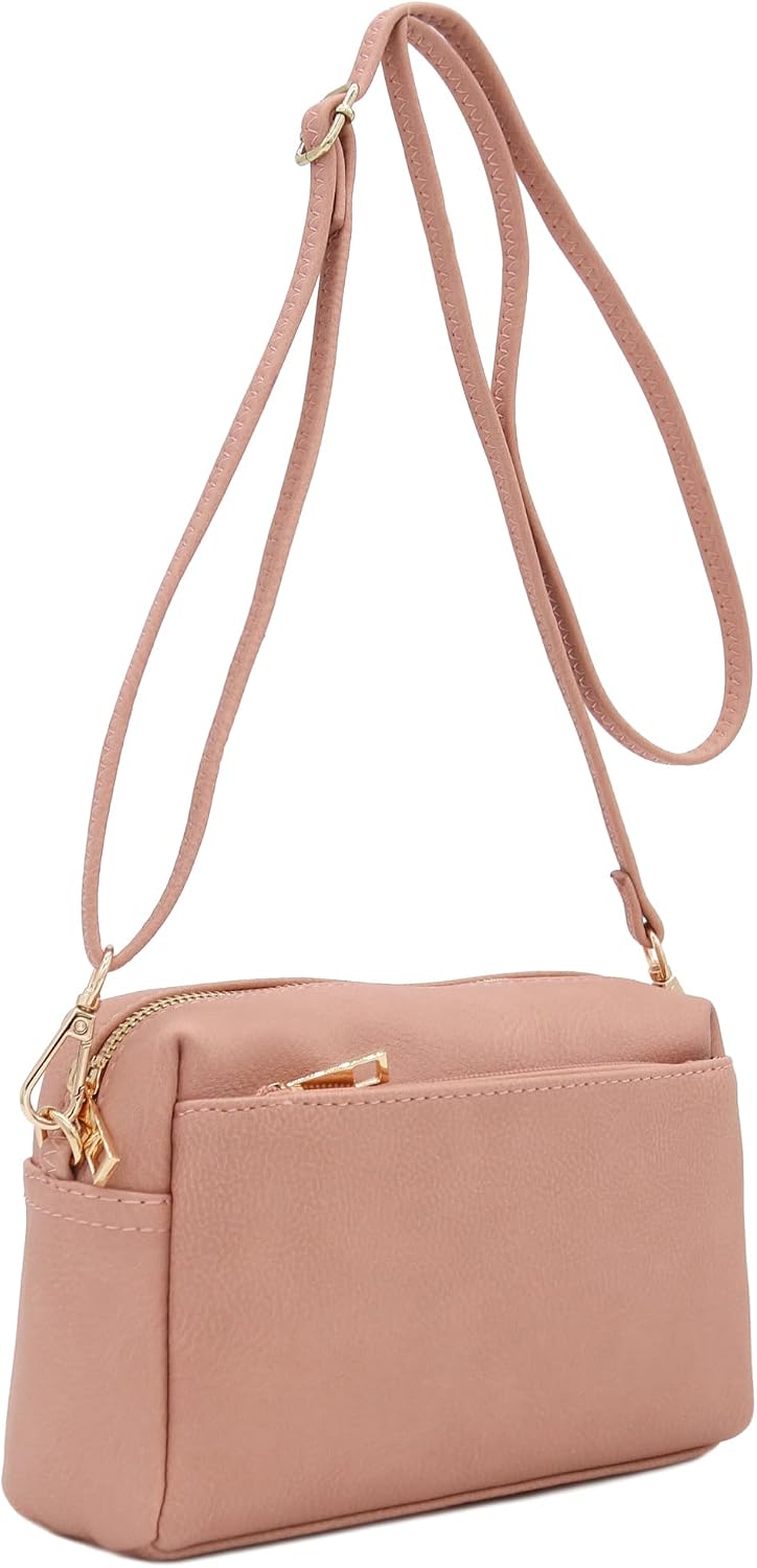 Triple Zip Small Crossbody Bag