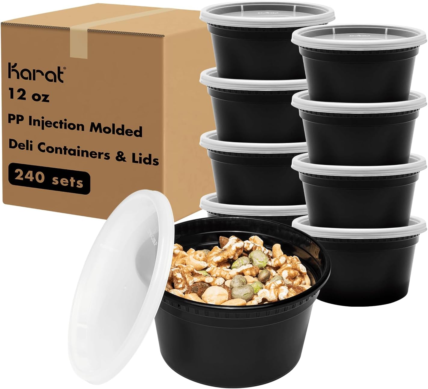 Karat [32oz - 240 ct] Clear PP Injection Molded Round Deli Containers with Lids (FP-IMDC32-PP)