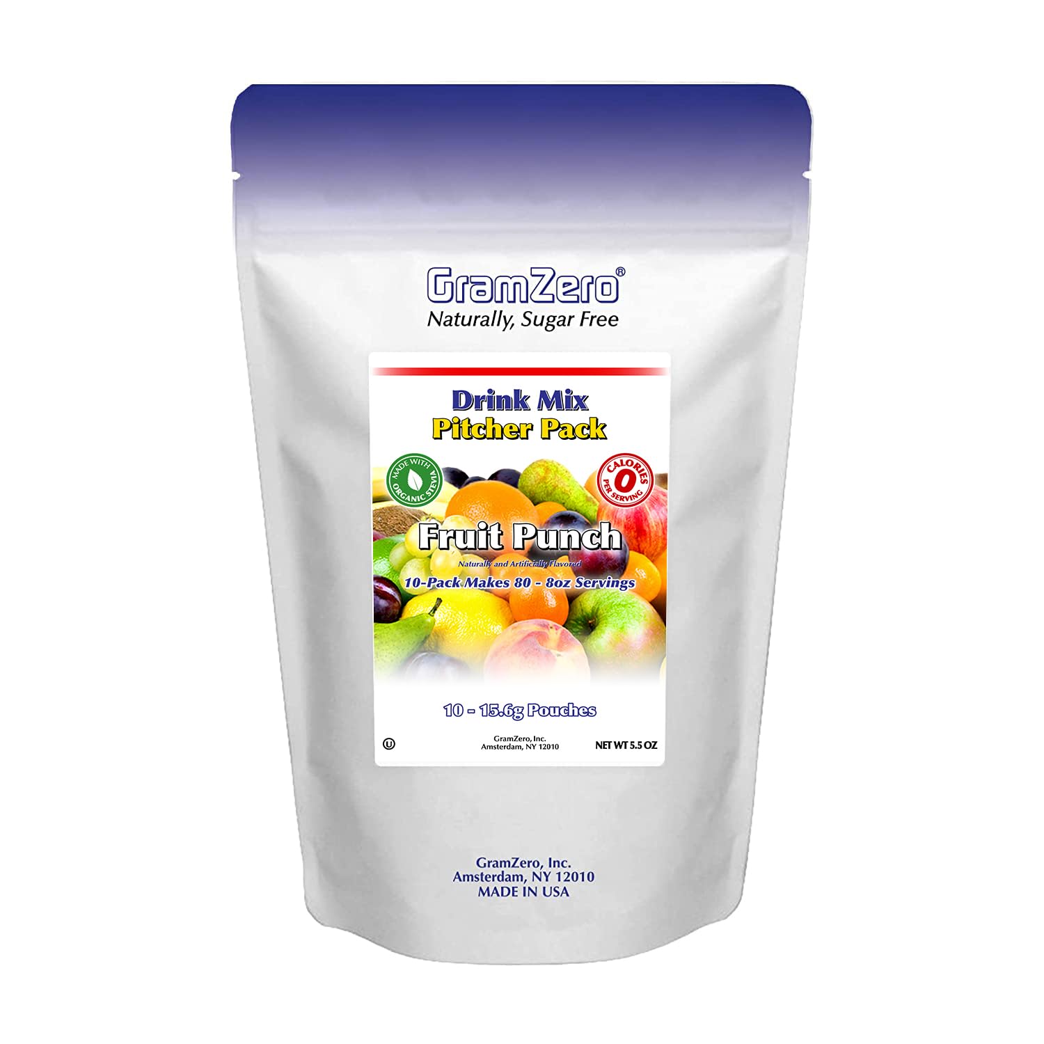 GramZero Raspberry Blush, Sugar Free Drink Mix, Pitcher Pack, Great For Nutrition Club Loaded Tea, Zero Calorie, Stevia Sweetened