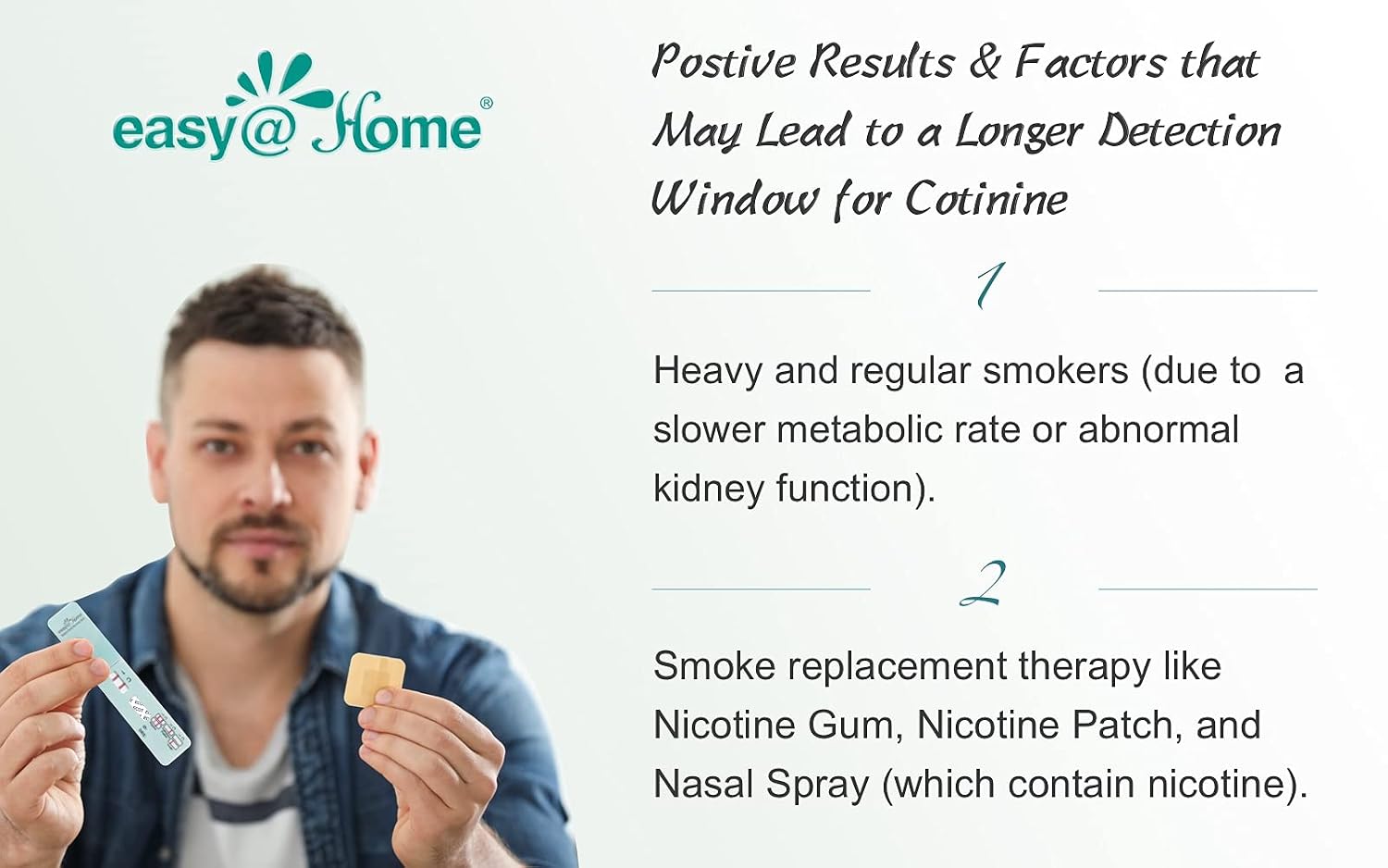 Easy@Home 25 Pack Nicotine Urine Test Strips, Cotinine Urine Screen Test