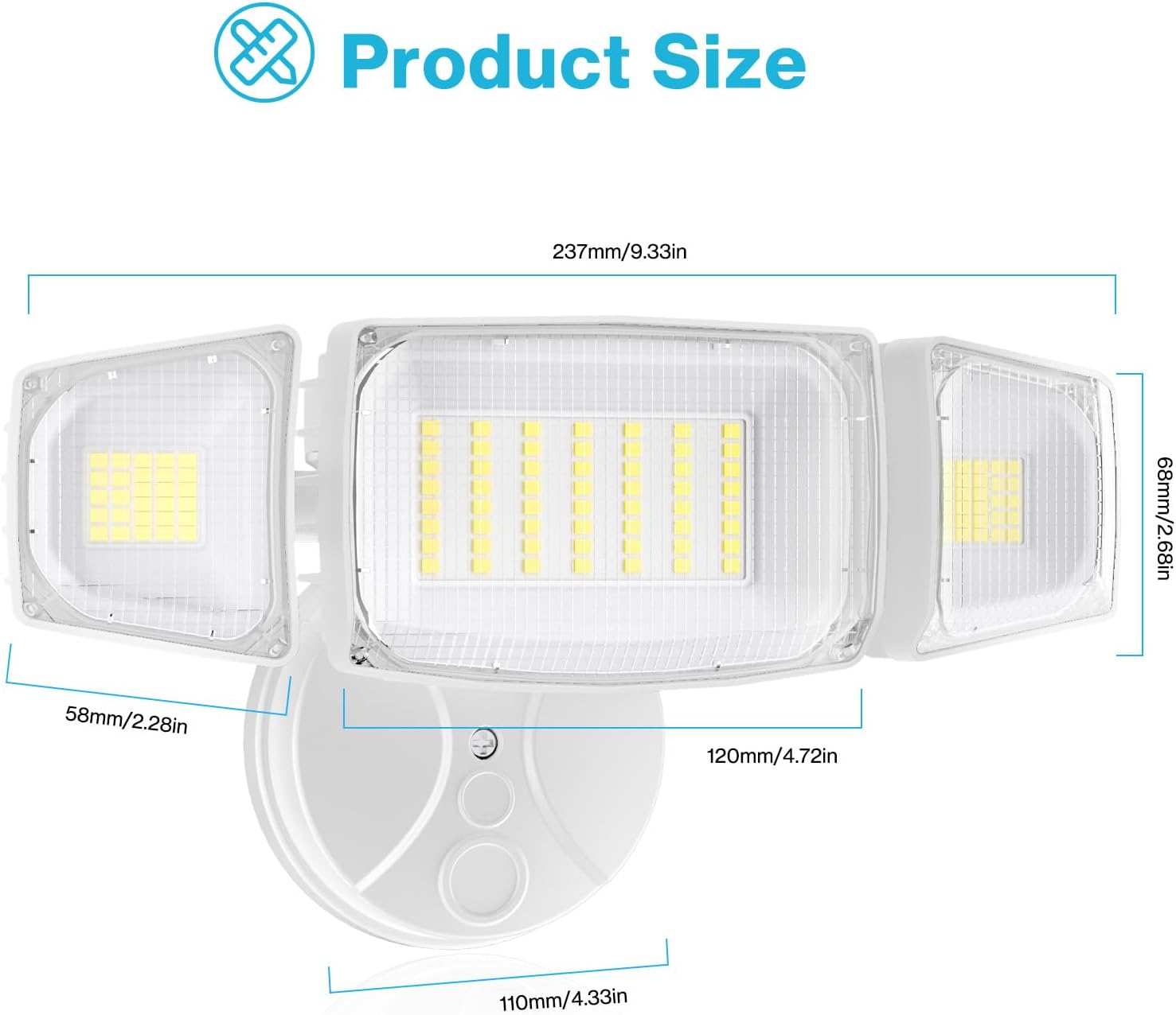 Olafus 80W Flood Lights Outdoor, Switch Controlled 8000LM LED Security Lights, IP65 Waterproof Outside Floodlights