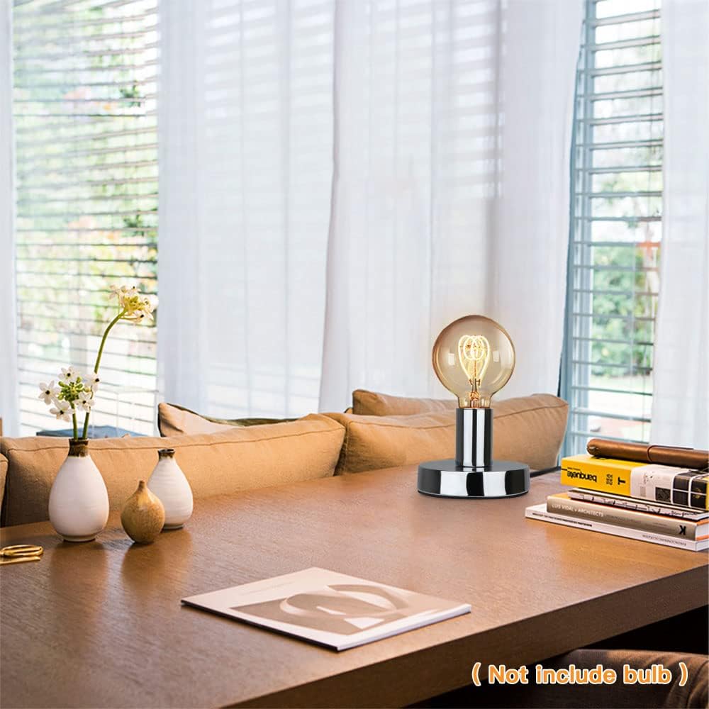 Helunsi Industrial Table Lamp Base, Black E26 E27 Lamp Base Without Shade