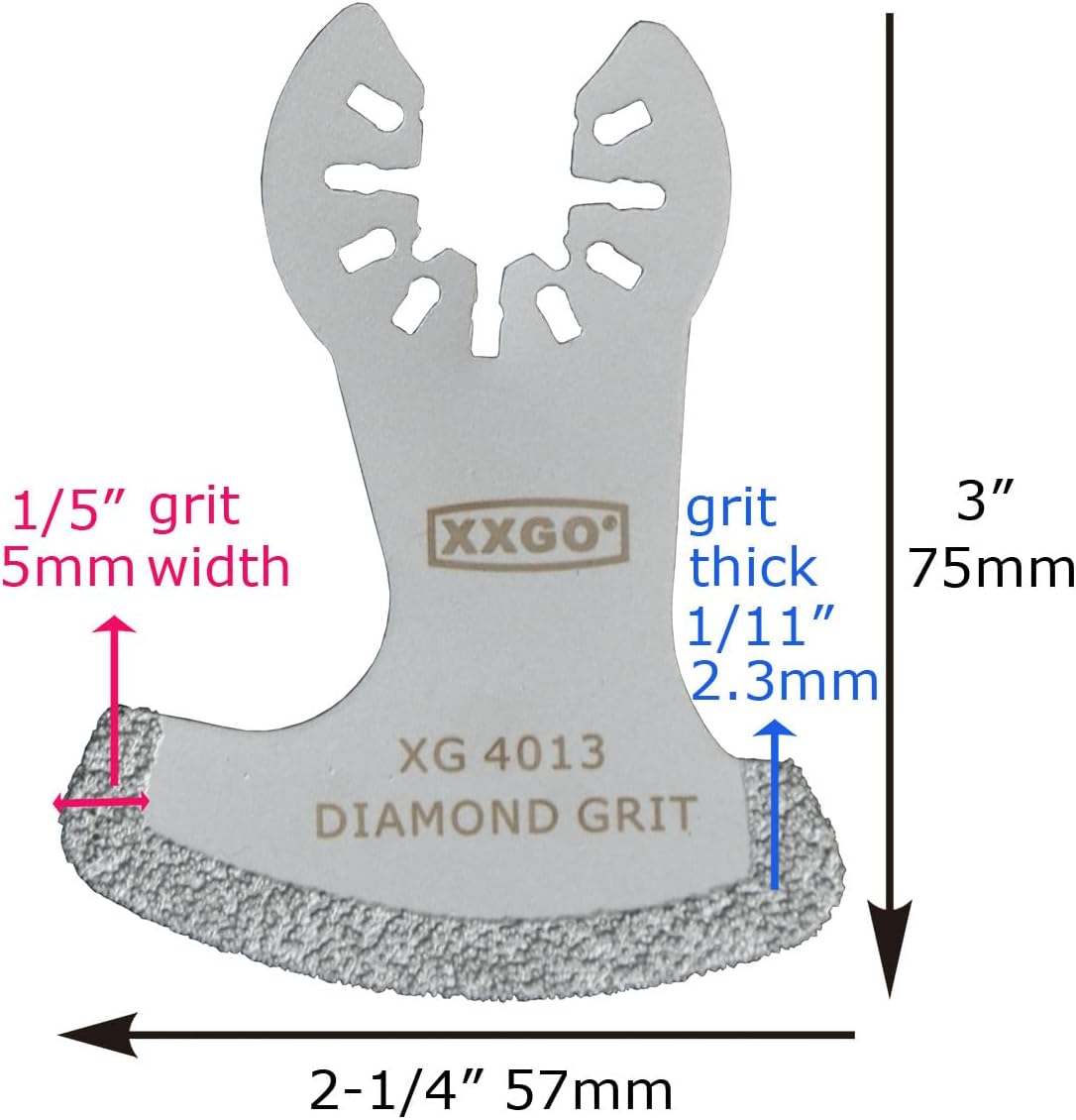 XXGO 4 Pcs Oscillating Multi Tool Diamond Grout Removal Blades XG4002D