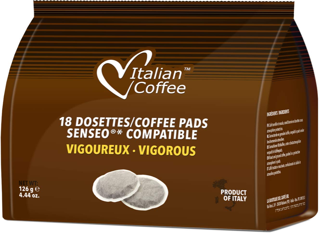 Italian Coffee pads combatible with Senseo Machines (54 Pads, Mix) | Compatible with Senseo Machines, Made in Italy, 100% filter paper pads, sampler with 3 blends, 18 pads each flavor