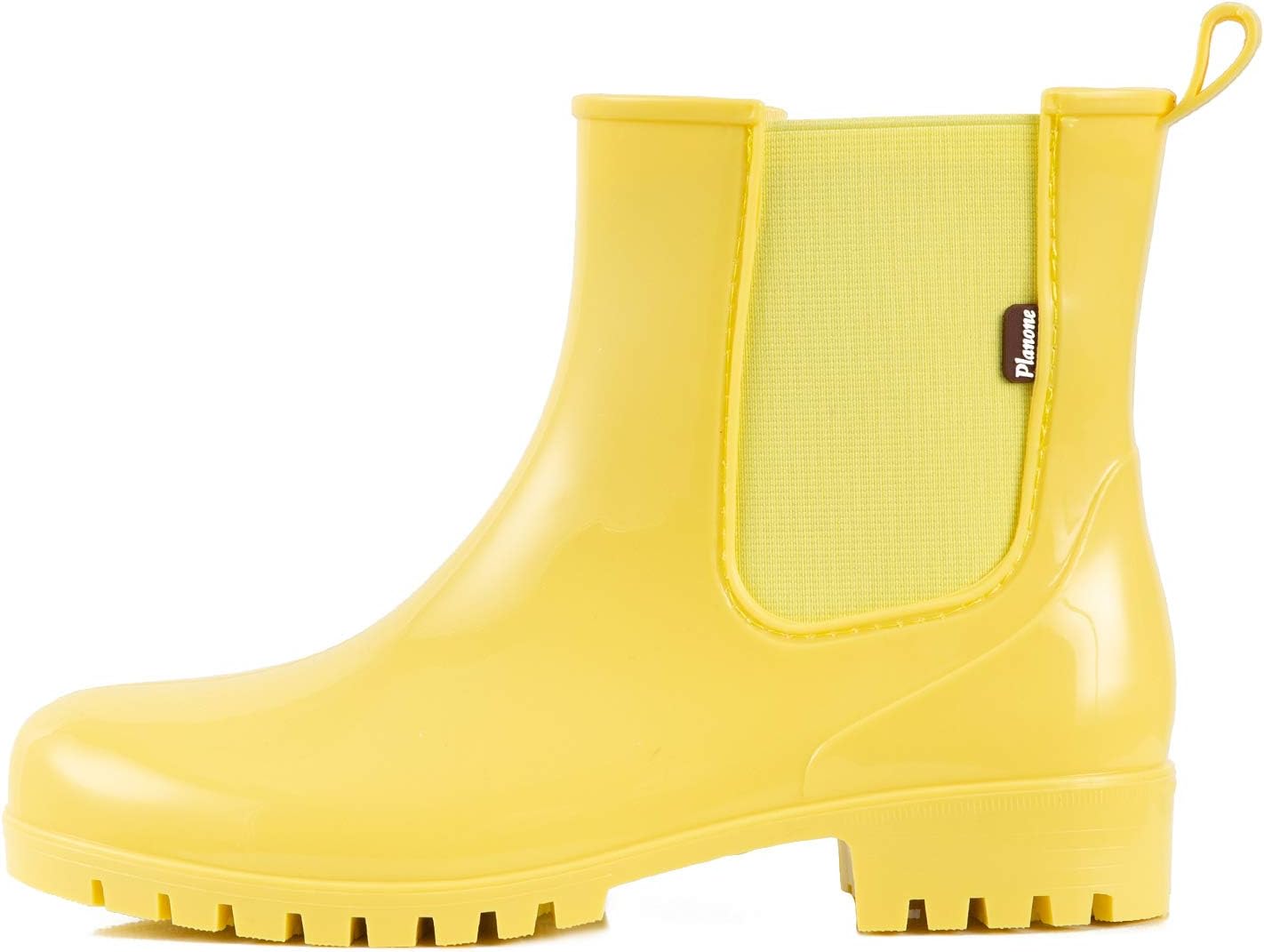 planone Cute Short Rain Boots for Women, Waterproof Chelsea Ankle Boots