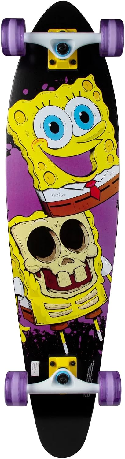 Kryptonics Spongebob 36" Longboard Skateboard – Durable Maple Deck, Smooth PU Wheels, Great for Kids, Teens & Beginners.
