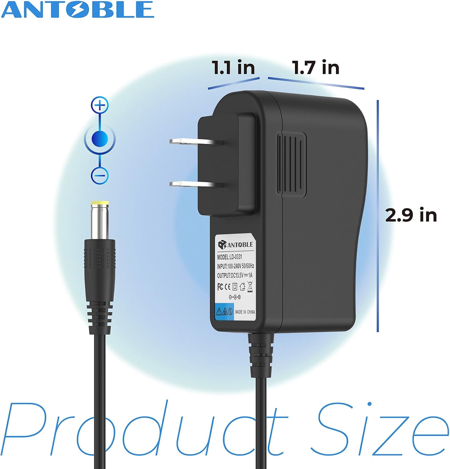 ANTOBLE Charger Compatible with Halo Bolt 58830 Power Cord 44400 57720 1201 ACDC Air Compact Wireless Car Power Supply Jump Starter Cable Charger