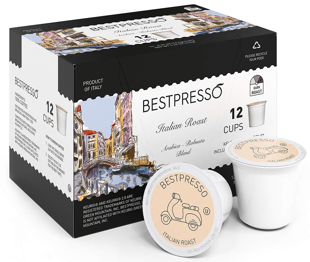 Bestpresso Coffee, Donut Shop Medium Roast Single Serve K-Cup Pods, 96 Count (Compatible With 2.0 Keurig Brewers) 8 Packs Of 12 Cups