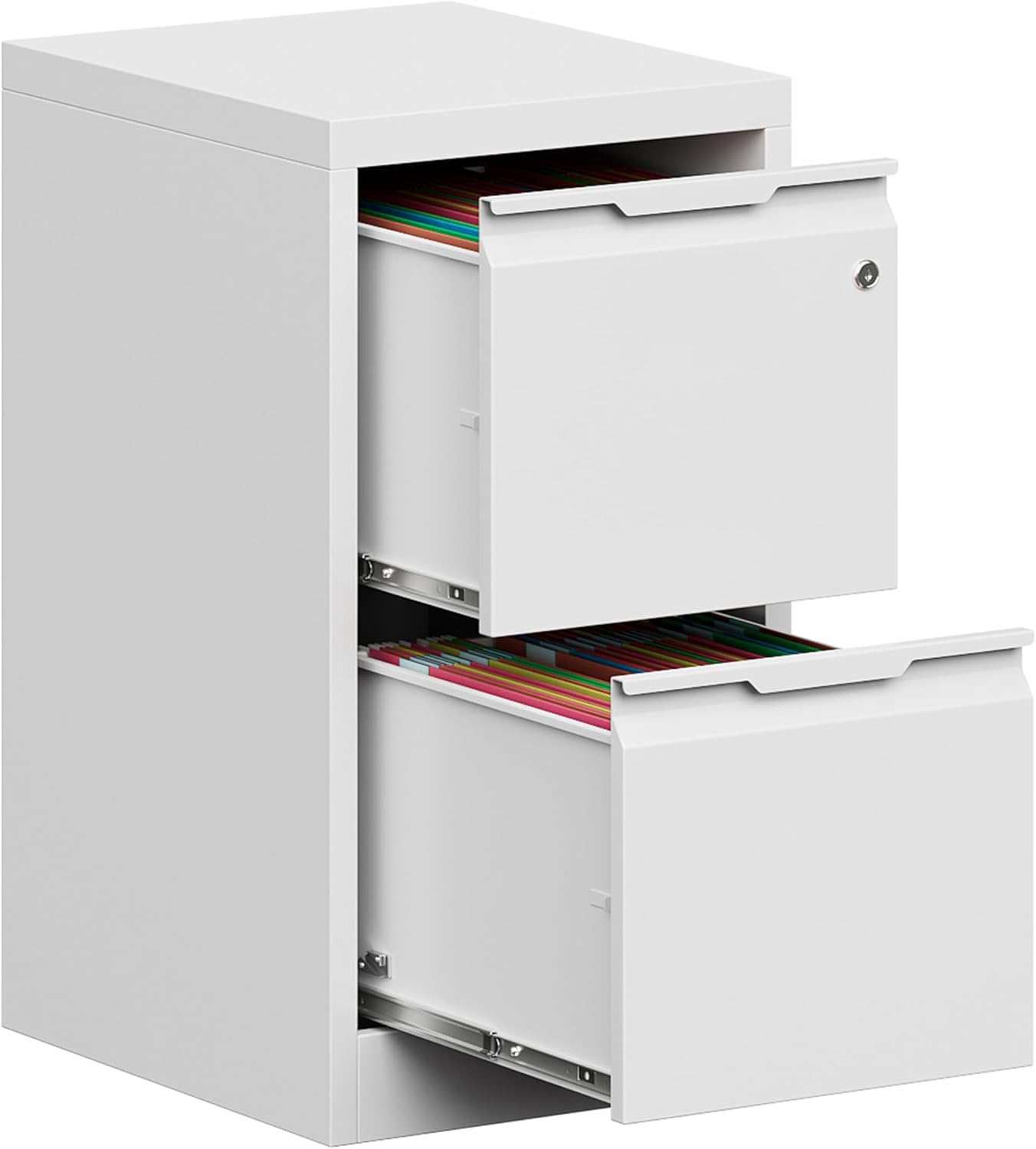 3 Drawer File Cabinet with Lock,Vertical Filing Cabinets for Home Office,Heavy Duty Metal File Cabinet for Hanging A4/Letter/Legal Size File,Vertical File Cabinet 15" W X 17.8" D X 38.3" H-Black