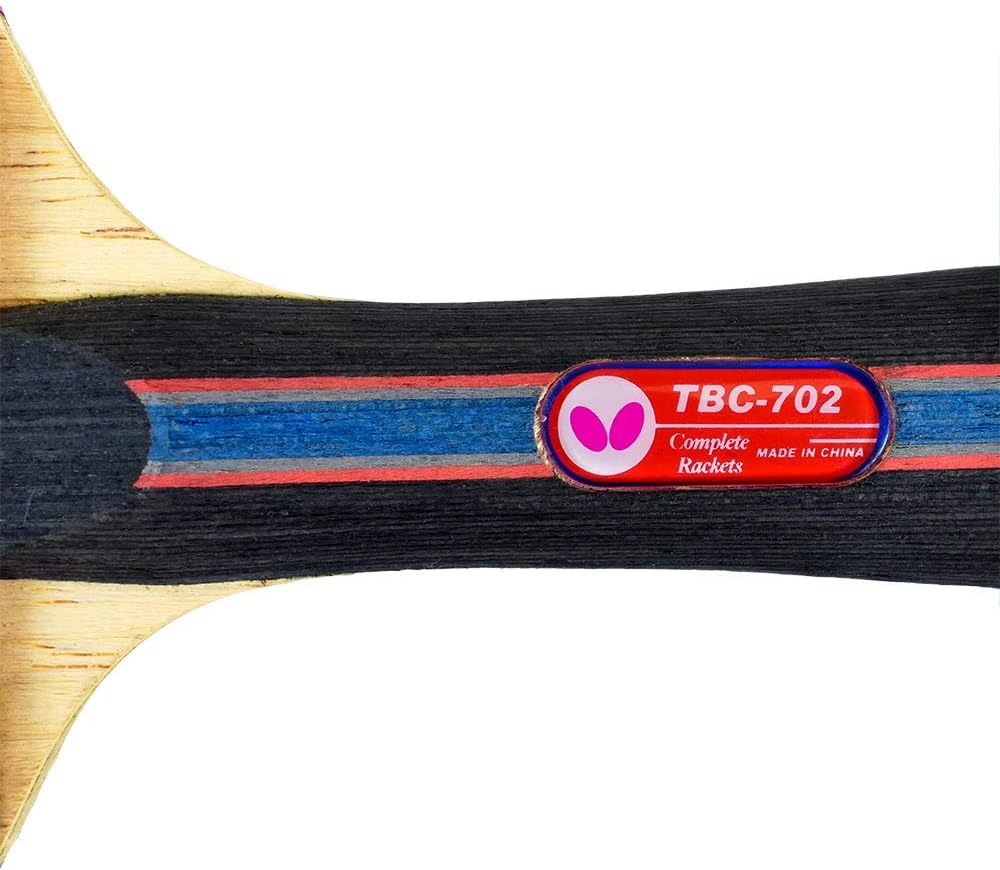 Butterfly B702FL Shakehand Table Tennis Racket | China Series | Powerful Carbon Blade and Rubber Combination with Racket Case | Recommended for
