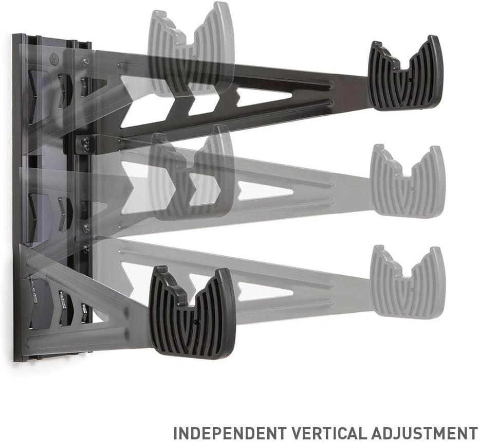Feedback Sports Velo Wall Rack Bike Hangar Mount Storage, Adjustable Arms | Great for garage, apartment or shed storage; soft rubber contact points protect frames and supports bikes up to 70 lb