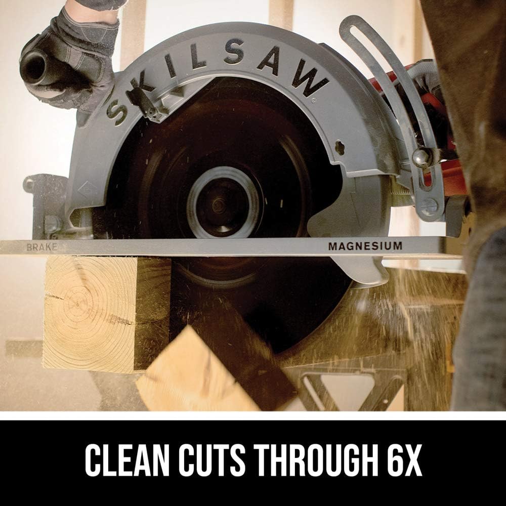 SKIL 16-5/16 In. Magnesium Worm Drive Skilsaw Circular Saw - SPT70V-11 | Cuts thick stock in one pass, square-cut footplate, brass gearing