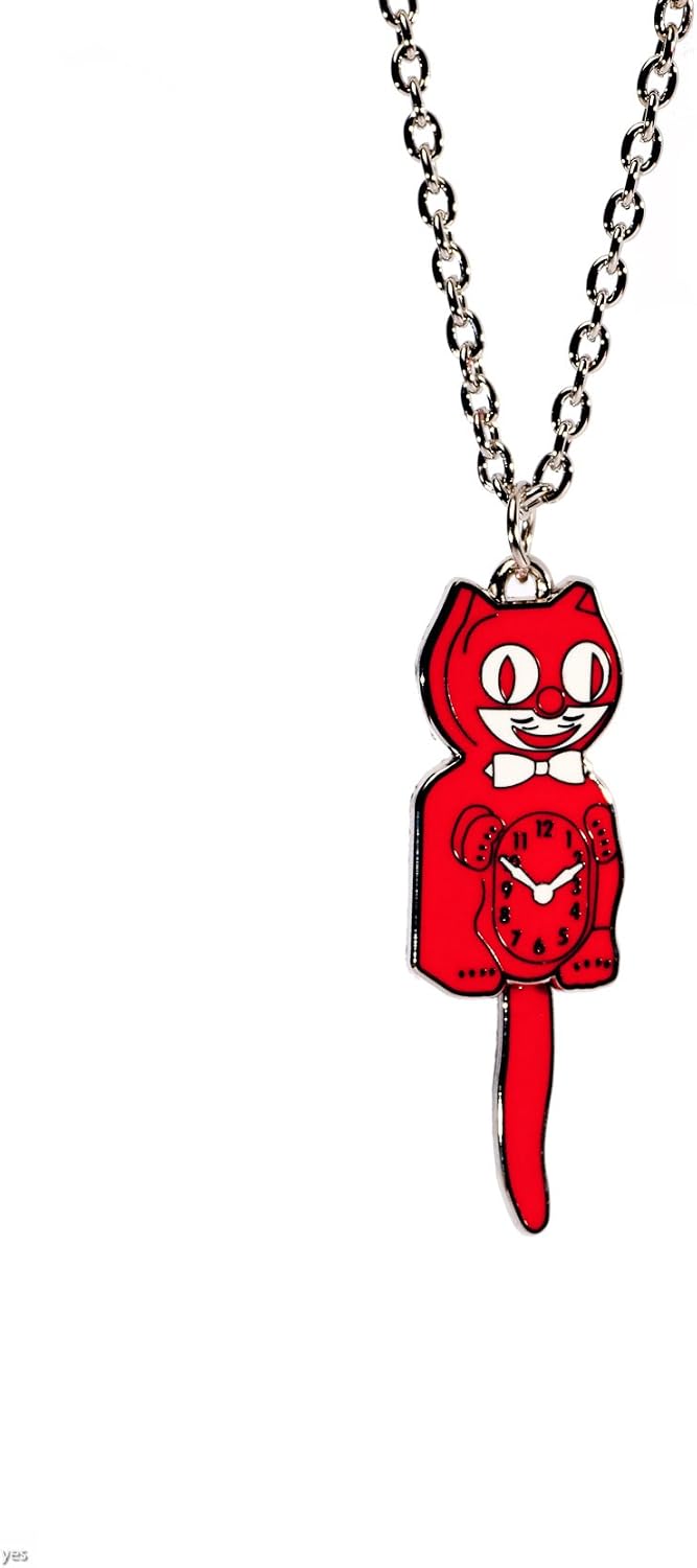 Kit Cat Klock Necklaces (Red & Silver)