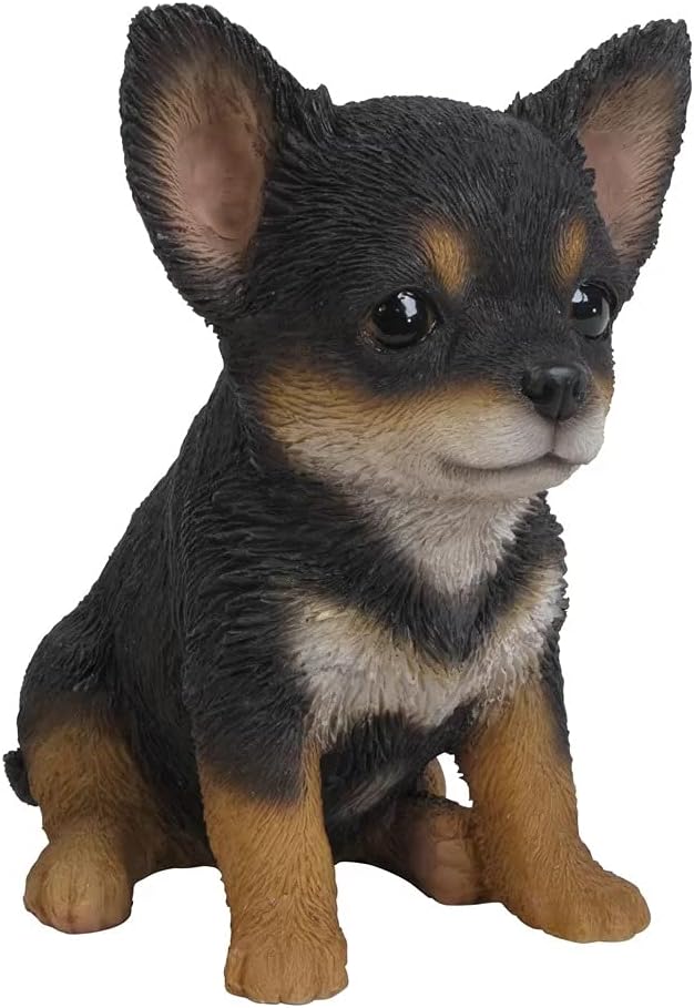 Hi-Line Gift Ltd Chihuahua Puppy Statue, Black/Brown