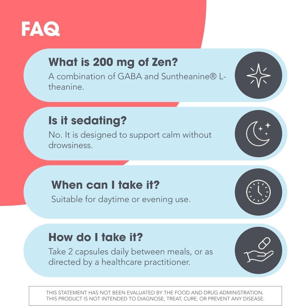 Allergy Research Group ARG 200 mg of Zen - Supports Calm and Stress Balance - Delivers 200 mg L-Theanine & 550 mg GABA per Serving - Vegetarian & Hypoallergenic - 60 Servings - 120 Capsules