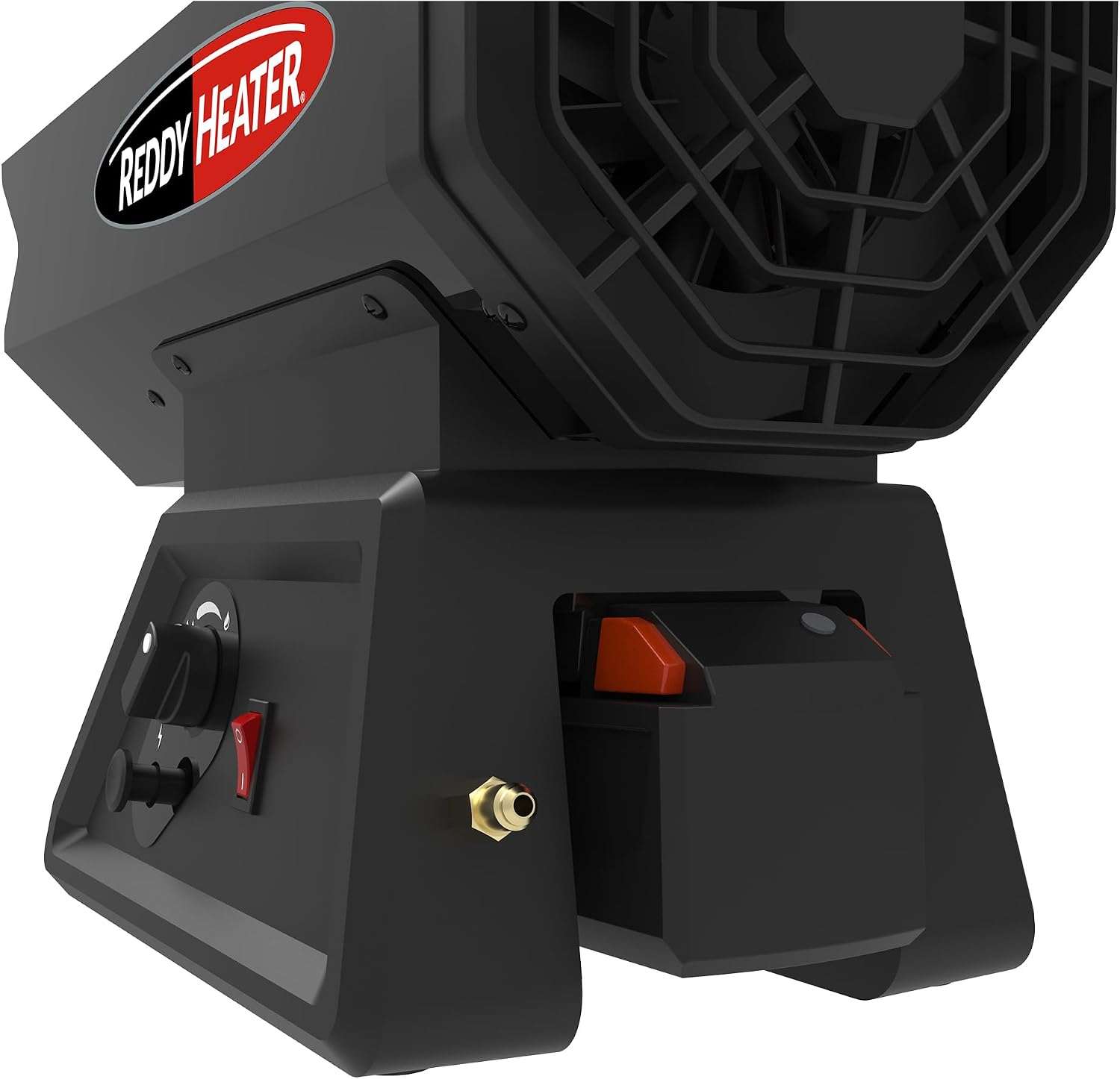 Reddy Heater 60, 000 BTU Forced Air Propane Heater, Battery Hybrid - RFG60DC | Outdoor Heater for Garage, Jobsite & Construction Site