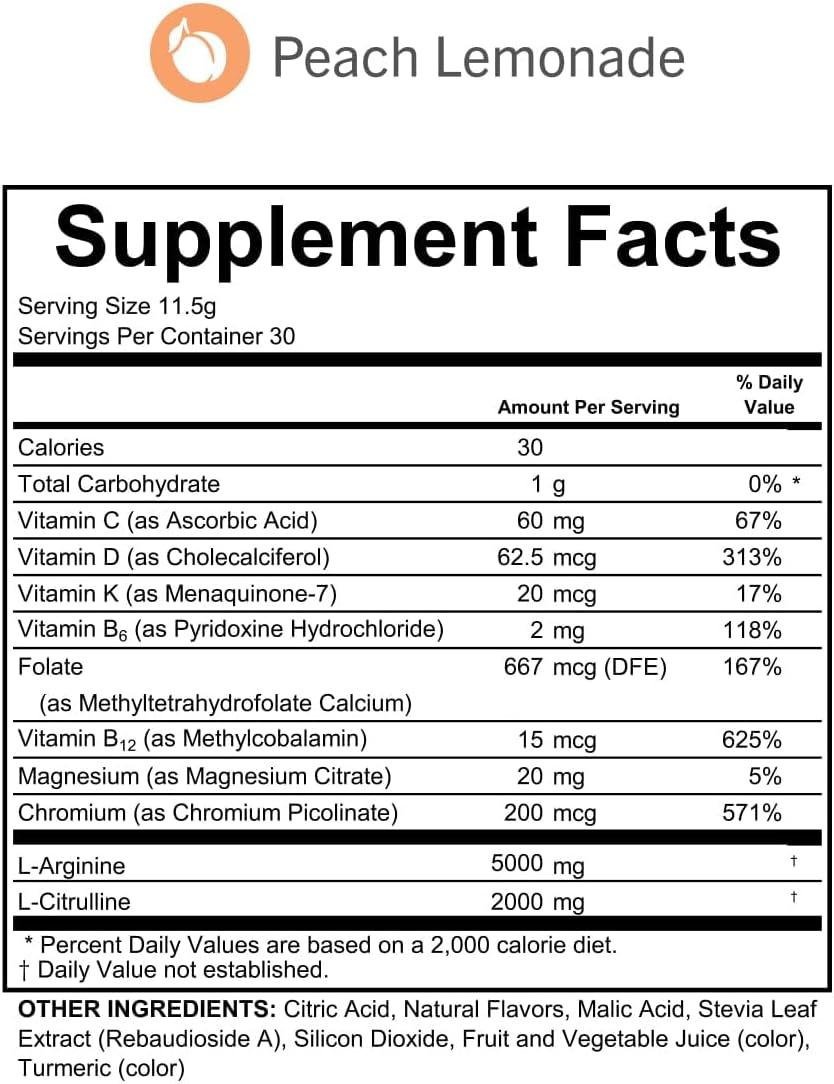 Fenix L-Arginine Complete 5000mg Nitric Oxide Booster, Pineapple