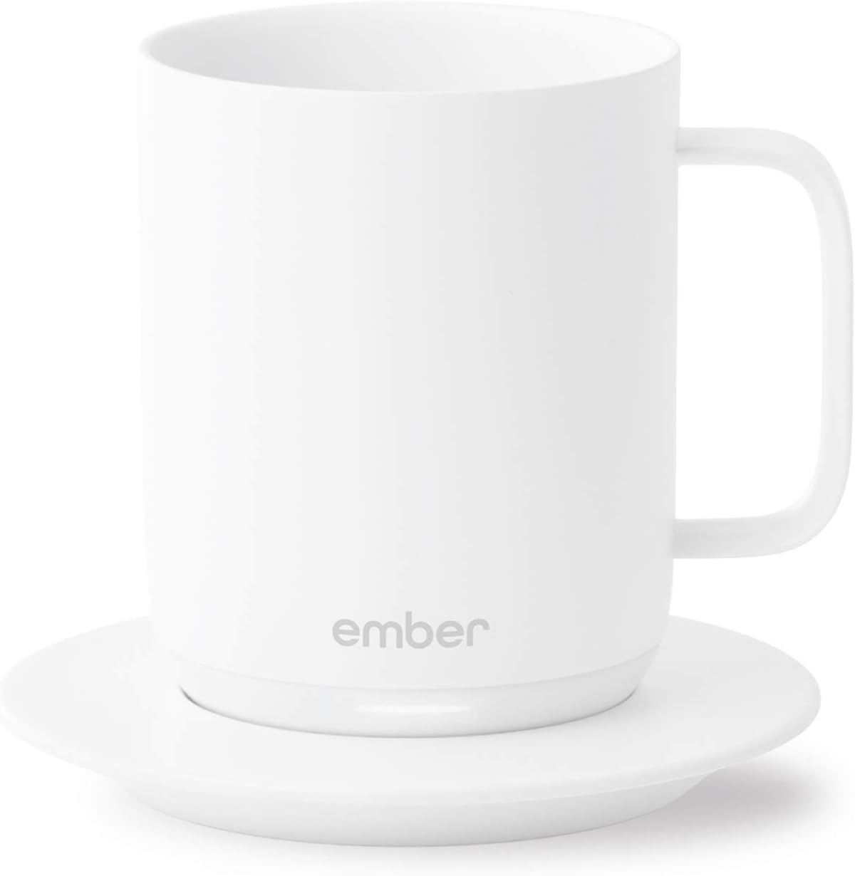 Ember Temperature-Control Smart Mug, 10 Ounce, 1-hr Battery Life, White - App-Controlled Heated Coffee Mug