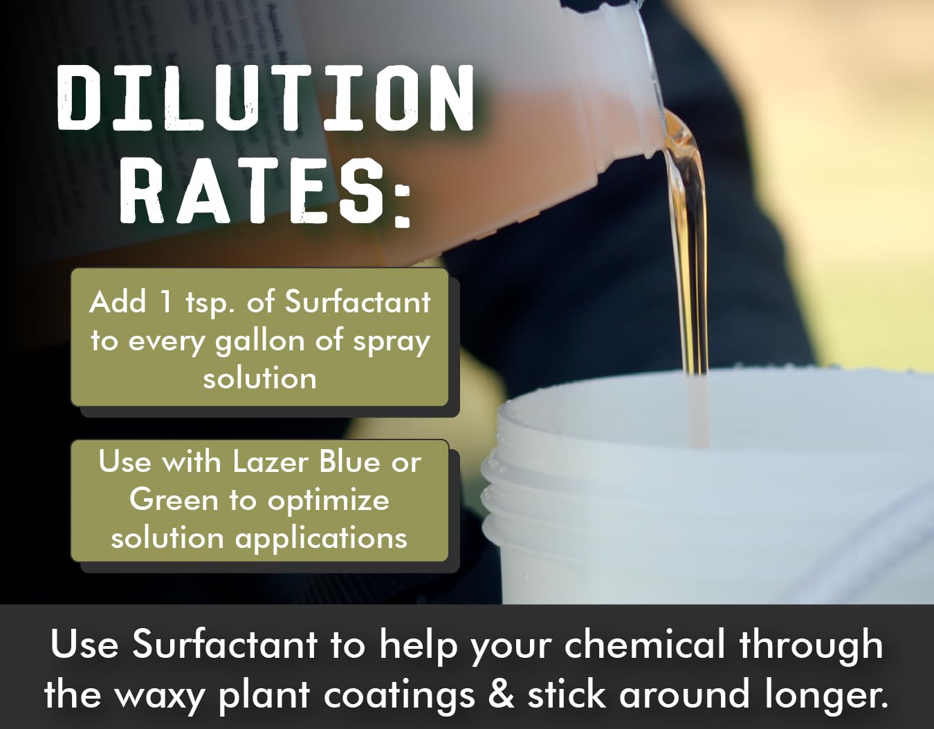 Concentrated Surfactant for Herbicides Non-Ionic 8oz, Increase Product Coverage, Penetration, Effectiveness