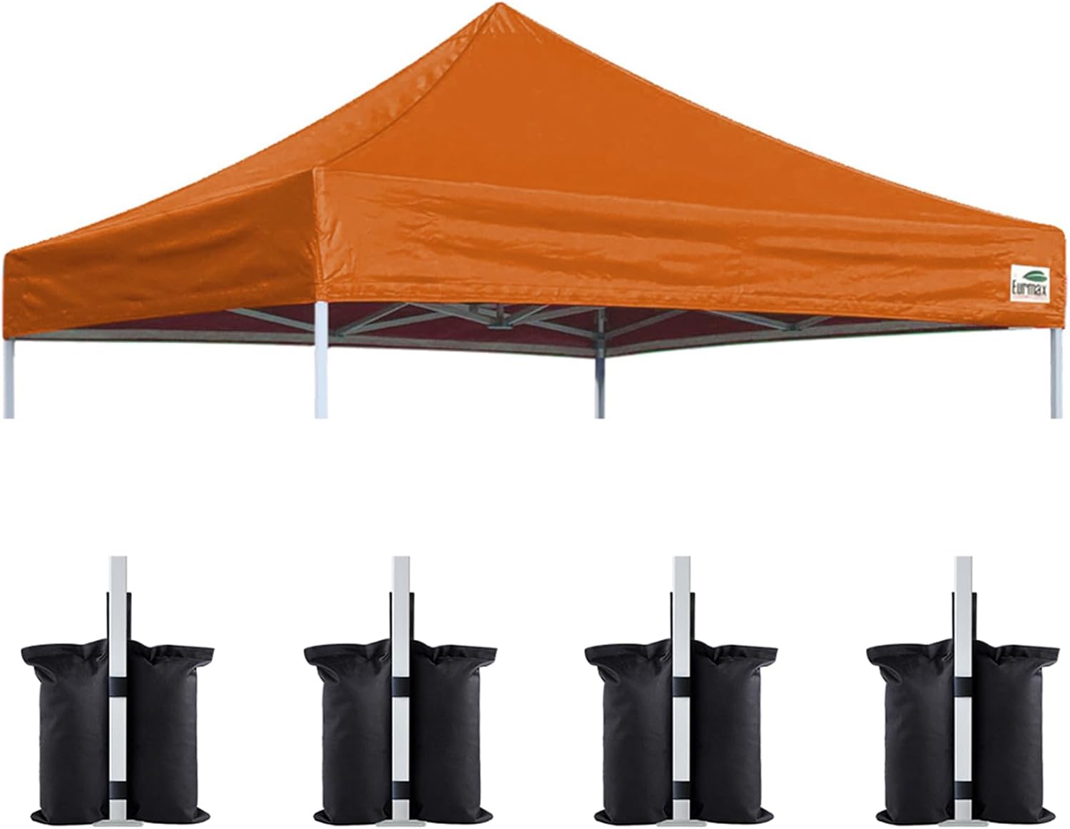 Eurmax USA 10x10 Pop Up Canopy Replacement Top,Universal Instant Canopy Cover ONLY,Heavy Duty UPF 50+ UV Protection,Water & Wind Resistant Tarp,30+ Colors Available,Bonus 4 Sand Bags (White)