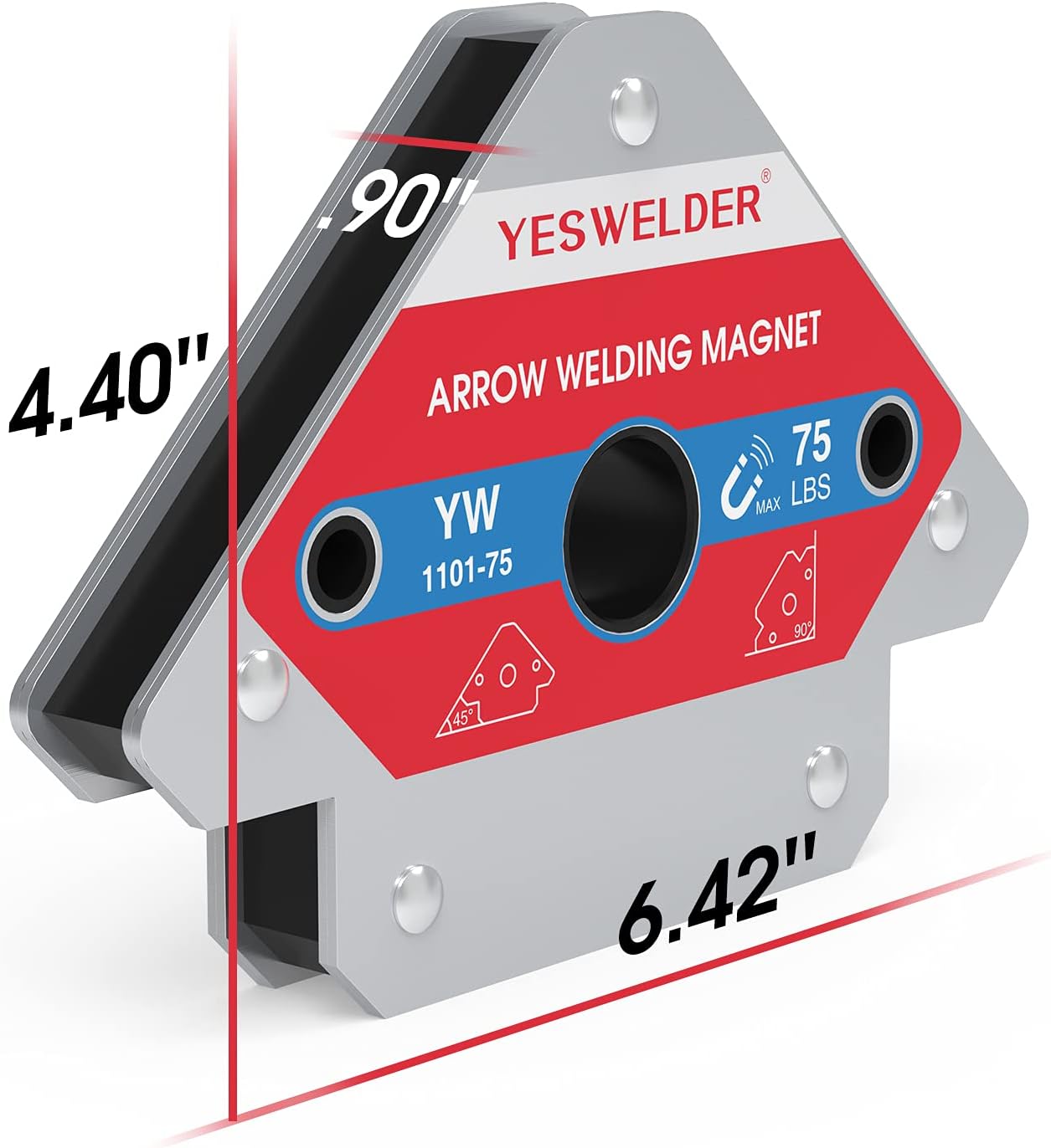 YESWELDER 4-Pc Welding Magnet Set, 50 lb Holding Power Welding Accessories