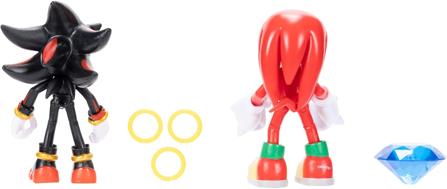 JAKKS Pacific Sonic The Hedgehog 4" Action Figure 2 Pack Knuckles & Shadow