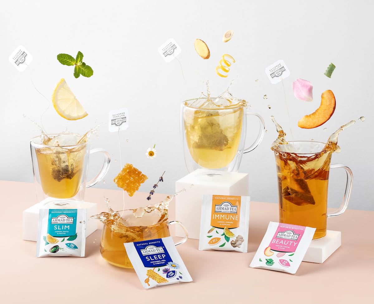 Ahmad Tea Green Tea, Evergreen Selection Pack Teabags, 60 Foil Teabags - Caffeinated & Sugar-Free
